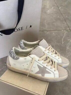 Golden Goose Women's Sneakers with Silver Glitter Star